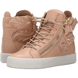 Blush Pink High Top Giuseppe Zanotti Triple Wing London Sneakers